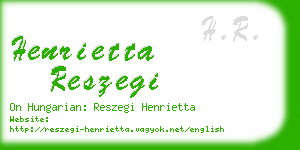 henrietta reszegi business card